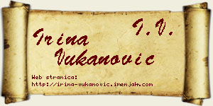 Irina Vukanović vizit kartica